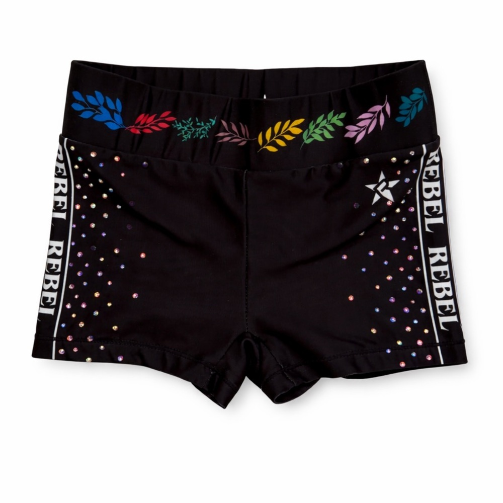 Rebel Rhinestone shorts – Black cheer shorts size medium